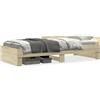 vidaXL Struttura letto senza materasso rovere Sonoma 100x200 cm materiale a base di legno
