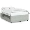 vidaXL Struttura letto senza materasso grigio chiaro 140x190 cm in velluto