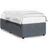 vidaXL Struttura letto senza materasso grigio scuro 90x190 cm in velluto