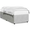 vidaXL Struttura letto senza materasso grigio chiaro 90x190 cm in velluto