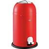 Wesco Mülleimer Kickmaster Junior, Abfallsammler, Tretabfallsammler, Stahlblech, Rot, 12 L, 180312-02
