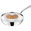 Lagostina Padella wok in acciaio inox da 26 cm con coperchio Lagostina 011204042026