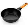 BRA Efficient Orange, Tondo, Padella multiuso, Nero, Arancione, Teflon Platinum Plus, Efficient Orange, Alluminio