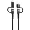 Celly Cavo 4 in 1 da USB-C/USB-A a USB-C/Lightning Max 60 W 2 m Nero