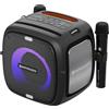 C-TECH Impressio Qubis, altoparlante per feste, 80W, Bluetooth, SD, USB, AUX, 2x microfono