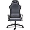 SENSE7 Sedia da gaming SENSE7 Spellcaster FUKU XL in tessuto grigio e nero - Sedia da ufficio ergonomica, adatta a pesi fino a 160 kg, con funzione di oscillazione e rotelle per pavimenti duri