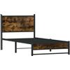 vidaXL Letto in metallo senza materasso rovere fumé 80x200 cm