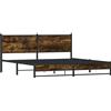 vidaXL Letto in metallo senza materasso rovere fumé 160x200 cm
