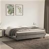 vidaXL Materasso a molle, grigio chiaro, 160X210X20 Cm, velluto Lumarko!