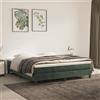 vidaXL Materasso a molle, verde scuro, 160X210X20 Cm, velluto Lumarko!