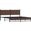 vidaXL Letto in metallo senza materasso effetto rovere marrone 160x200 cm