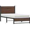 vidaXL Letto in metallo senza materasso effetto rovere marrone 90x200 cm