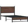 vidaXL Letto in metallo senza materasso effetto rovere marrone 107x203 cm
