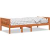 vidaXL Lettino senza materasso marrone cera 80x200 cm in legno di pino massiccio