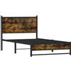 vidaXL Letto in metallo senza materasso rovere fumé 100x190 cm