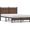 vidaXL Letto in metallo senza materasso effetto rovere marrone 120x190 cm