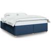 vidaXL Struttura letto senza materasso blu 200x200 cm in tessuto