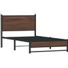 vidaXL Letto in metallo senza materasso effetto rovere marrone 100x200 cm