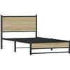 vidaXL Letto in metallo senza materasso rovere Sonoma 100x200 cm