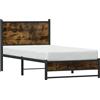 vidaXL Letto in metallo senza materasso rovere fumé 75x190 cm