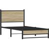 vidaXL Letto in metallo senza materasso rovere Sonoma 75x190 cm