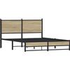 vidaXL Letto in metallo senza materasso rovere Sonoma 140x190 cm
