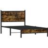 vidaXL Letto in metallo senza materasso rovere fumé 100x190 cm