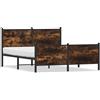 vidaXL Letto in metallo senza materasso rovere fumé 150x200 cm