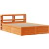 vidaXL Letto in legno massiccio con testata marrone cera 150x200 cm pino