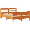 vidaXL Letto in legno massiccio con testata marrone cera 150x200 cm pino