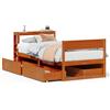vidaXL Letto in legno massiccio senza materasso cera marrone 75x190 cm legno di pino