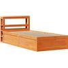 vidaXL Letto in legno massiccio con testata marrone cera 100x200 cm pino