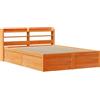 vidaXL Letto in legno massiccio con testata marrone cera 150x200 cm pino