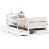 vidaXL Letto in legno massiccio senza materasso bianco 75x190 cm in legno di pino