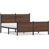 vidaXL Letto in metallo senza materasso effetto rovere marrone 150x200 cm