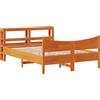 vidaXL Letto in legno massiccio con testata marrone cera 150x200 cm pino