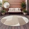 Paco Home Tappeto per esterni resistente alle intemperie Balcone Soggiorno Scandinavo Boho Unicolore Dimensioni 160 cm Rotondo