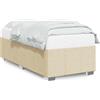 vidaXL Struttura letto senza materasso crema 100x200 cm tessuto