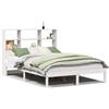 vidaXL Letto in legno massiccio con ripiano senza materasso bianco 160x200 cm pino