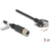Delock - Cavo di rete - da M12-X (W) a RJ-45 (M) a 8 pin - 3,0 m - 6,8 mm - S/FTP - CAT 6a - Viti a testa zigrinata - Nero (804)