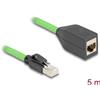 Delock - Cavo di prolunga patch - da RJ-45 (M) a RJ-45 (W) - 5,0m - 6,8mm - SF/UTP - CAT 6a - senza gancio - verde (80882