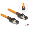 Delock - Cavo di rete - da RJ-45 (M) a RJ-45 (M) - 3,0 m - 6,2 mm - S/FTP - CAT 6a - senza alogeni, funzione port finder (US