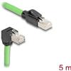 Delock - Cavo di rete - da RJ-45 (M) a RJ-45 (M) angolato verso il basso - 5,0 m - 6,8 mm - SF/UTP - CAT 6a - senza gancio,