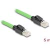 Delock - Cavo patch - da RJ-45 (M) a RJ-45 (M) - 5,0 m - 6,8 mm - SF/UTP - CAT 6a - senza gancio - verde (80891)