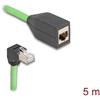 Delock - Cavo di estensione patch - RJ-45 (M) angolato verso il basso a RJ-45 (W) diritto - 5,0 m - 6,8 mm - SF/UTP - CAT
