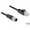 Delock - Cavo di rete - da M12-D (M) a RJ-45 (M) a 4 pin - 5,0 m - 5 mm - S/FTP - CAT 5e - Nero (80852)