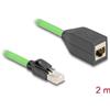 Delock - Cavo di prolunga di rete - da RJ-45 (W) a RJ-45 (M) - 2,0 m - 6,8 mm - SF/UTP - CAT 6a - senza gancio, schermato