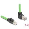 Delock - Cavo patch - da RJ-45 (M) diritto a RJ-45 (M) angolato verso l'alto - 5,0 m - 6,8 mm - SF/UTP - CAT 6a - senza gancio