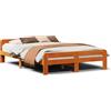 vidaXL Letto in legno massiccio senza materasso Wax brown 150x200 cm Legno di pino