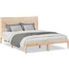 vidaXL Letto in legno massiccio extra lungo senza materasso 160x210 cm